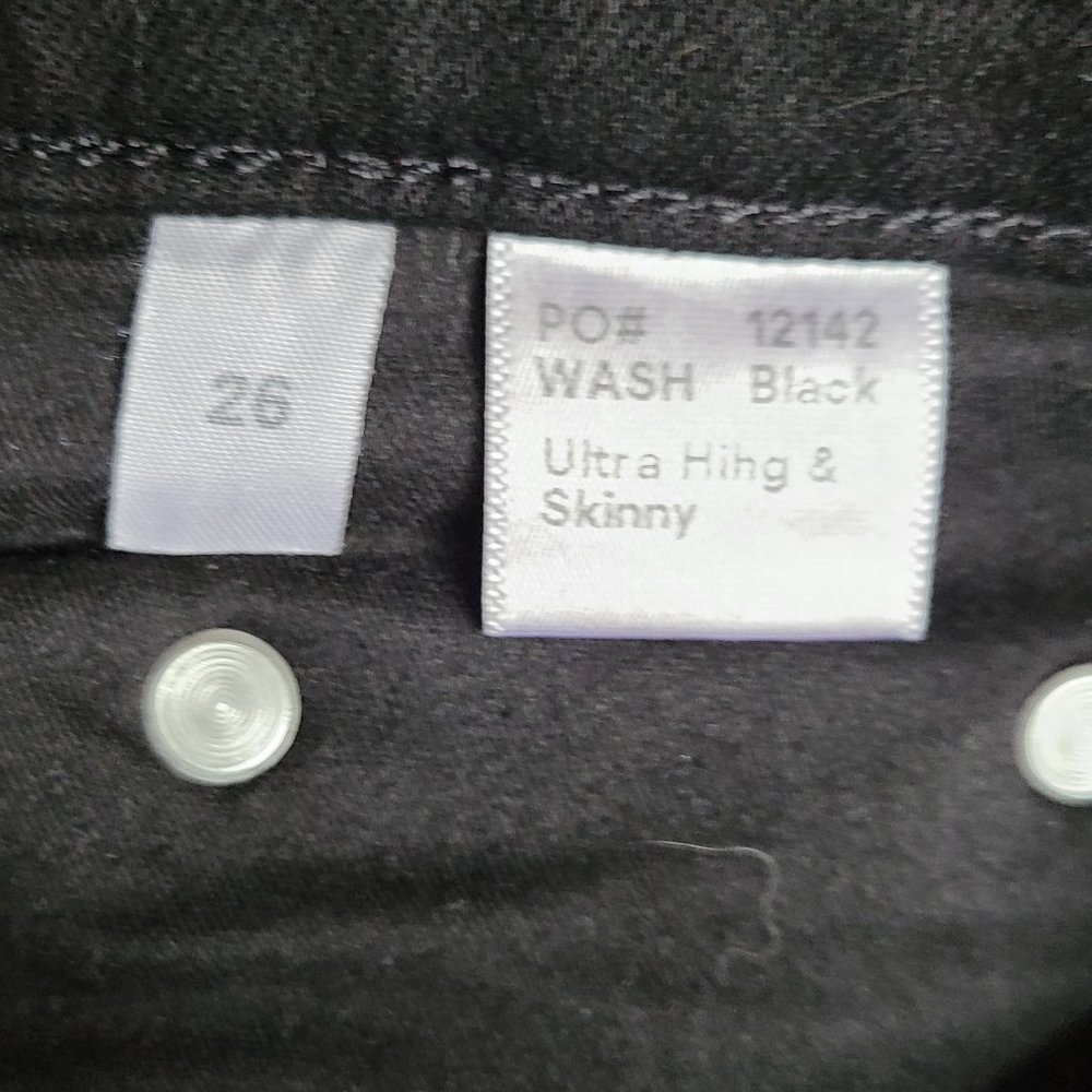 NEW NWOT! REFORMATION ULTRA HIGH SKINNY JEANS black organic cotton denim sz 26 - Picture 7 of 8